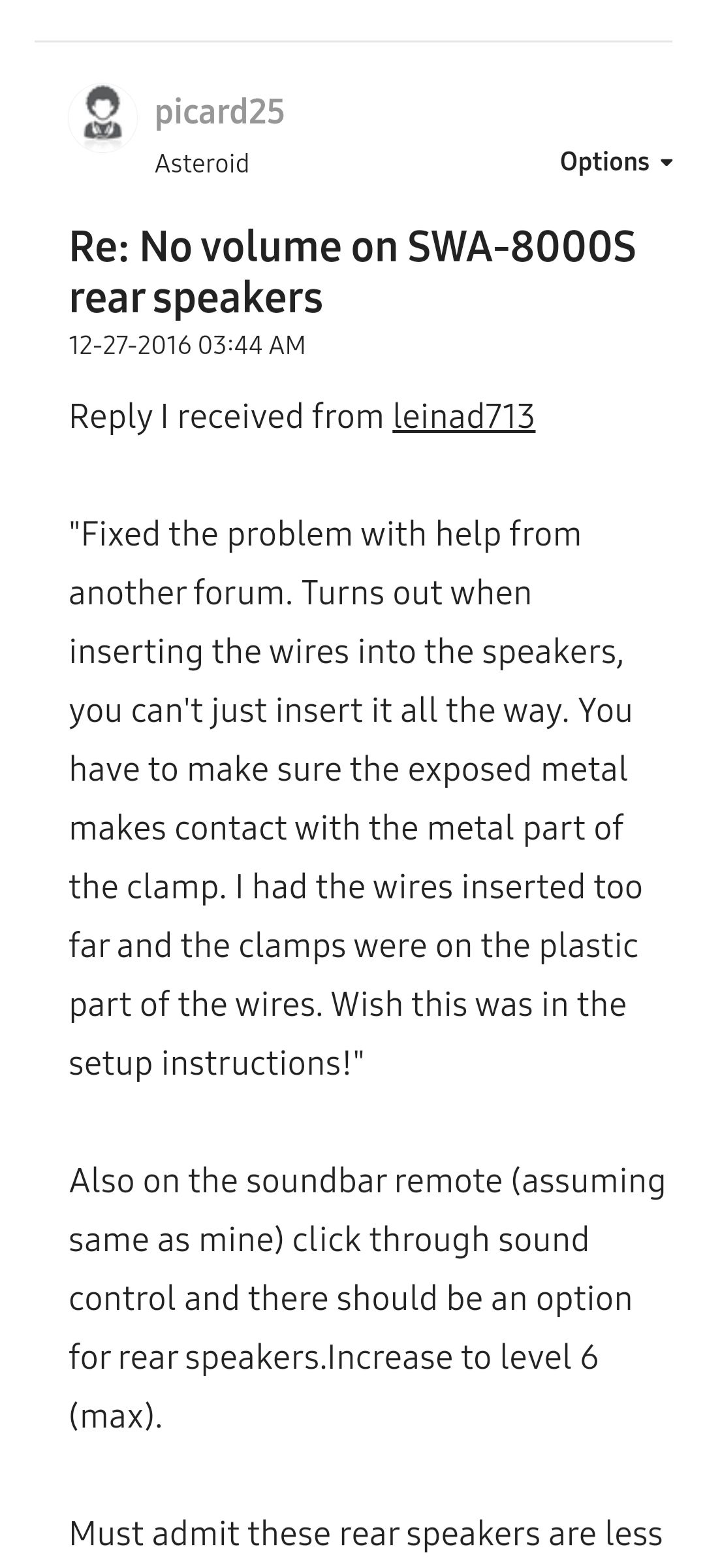 Opgelost Zacht Geluid Swa 8500s Samsung Community