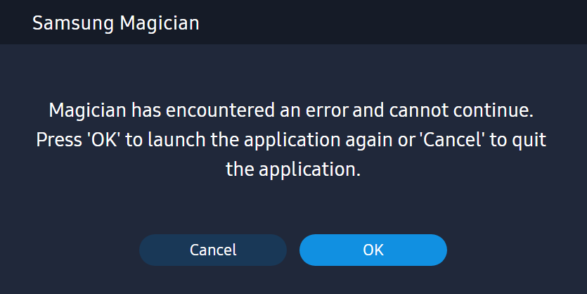 FIX solution for Samsung Magician won't start / fails to open 7.1 7.2 7 ...