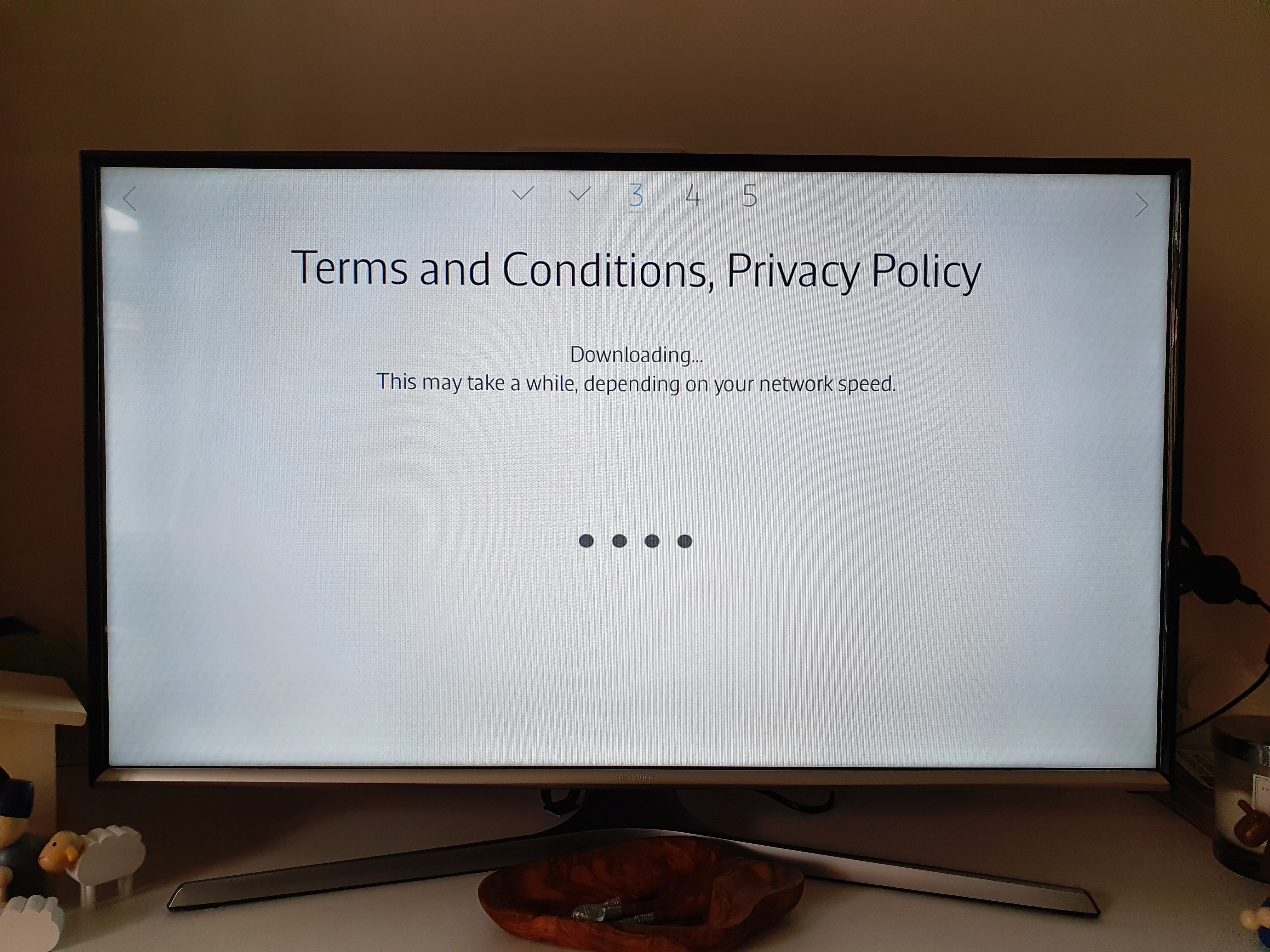 TV will not download terms and conditions and privacy policy
