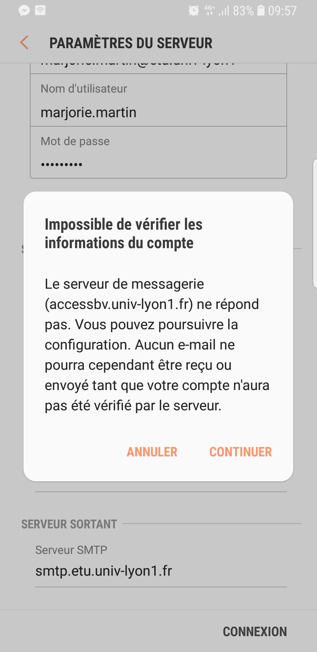 Resolu Configurer Un Mail Universitaire Samsung Community