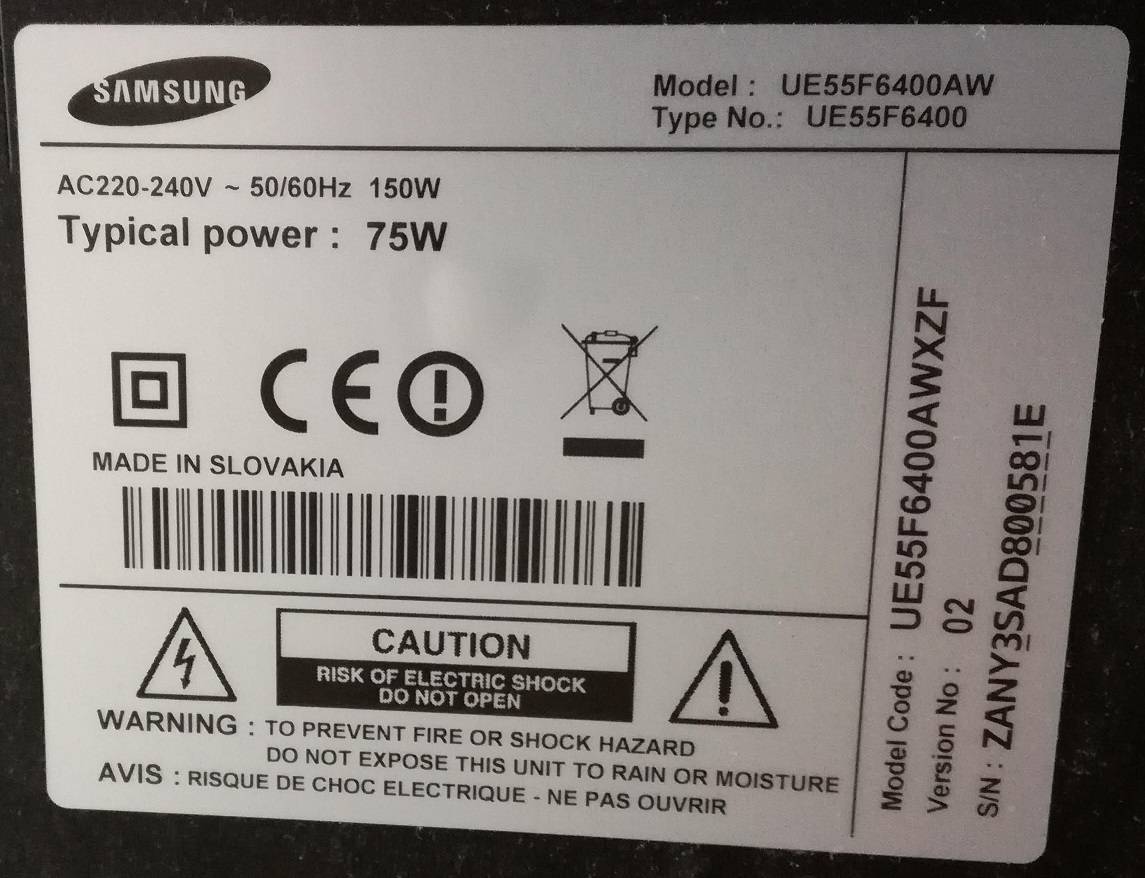 Référence bande led backlight SAMSUNG UE55F6400AW - Samsung Community