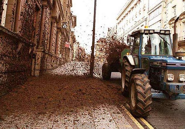 Tyneside farmer David Cannon repeatedly sprayed branches of Nat West with manure during a bitter 10-year legal battle.