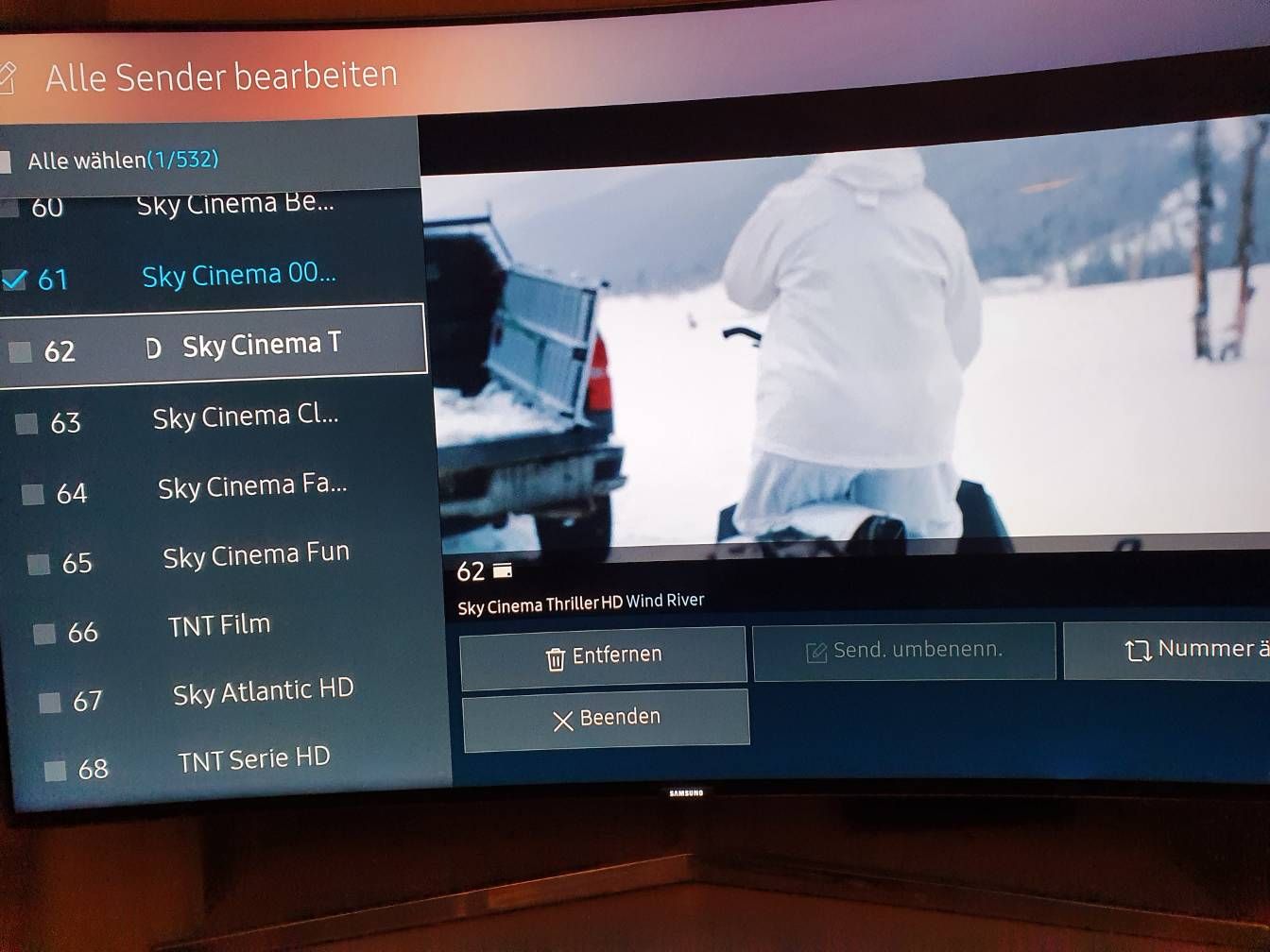 Senderempfang deaktiviert/Grau, senderliste bearbeiten auch deaktiviert