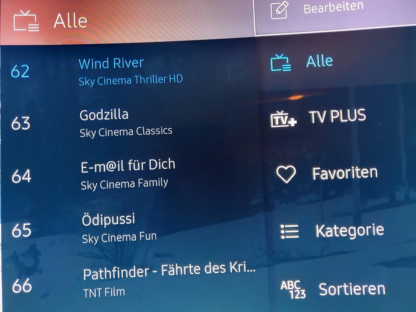 Senderempfang deaktiviert/Grau, senderliste bearbeiten auch deaktiviert
