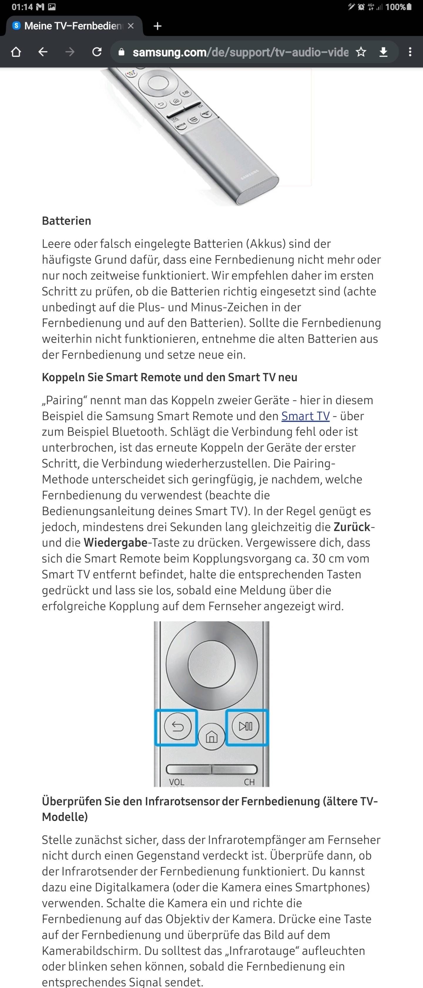 Fernbedienung verbindet sich nicht Samsung Community