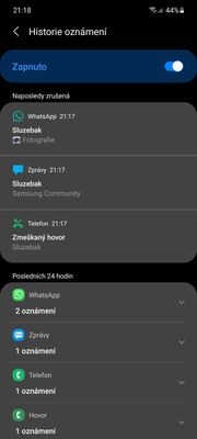 Historie notifikací Android 11