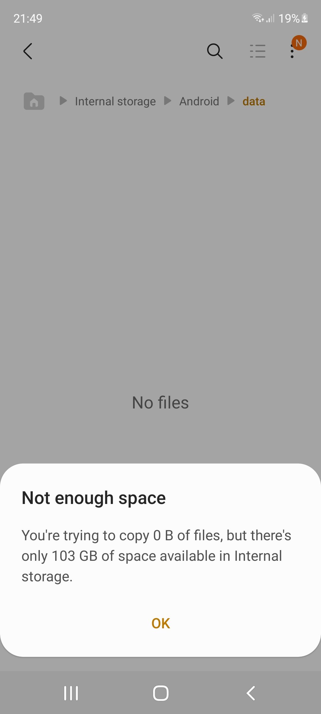 denied access to my files data - Samsung Community