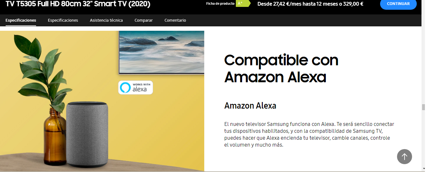 Alexa en pantalla online samsung