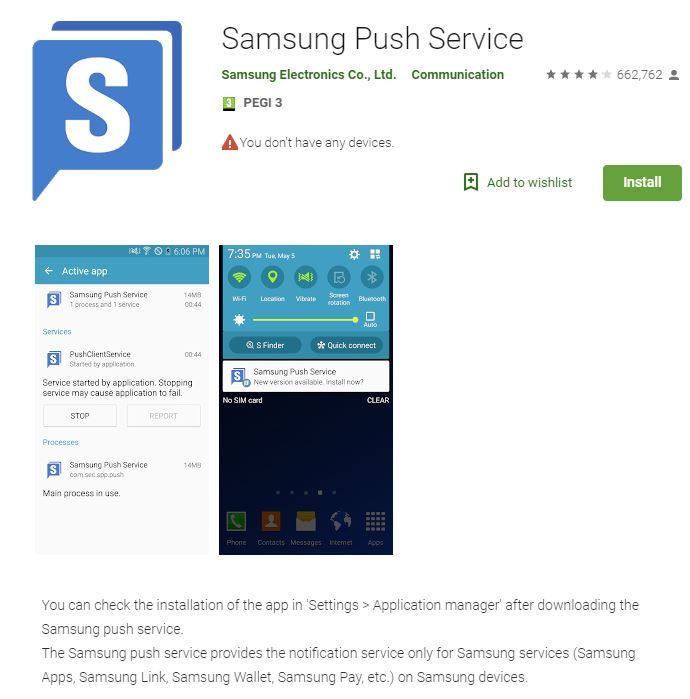 Image result for Samsung Push Service