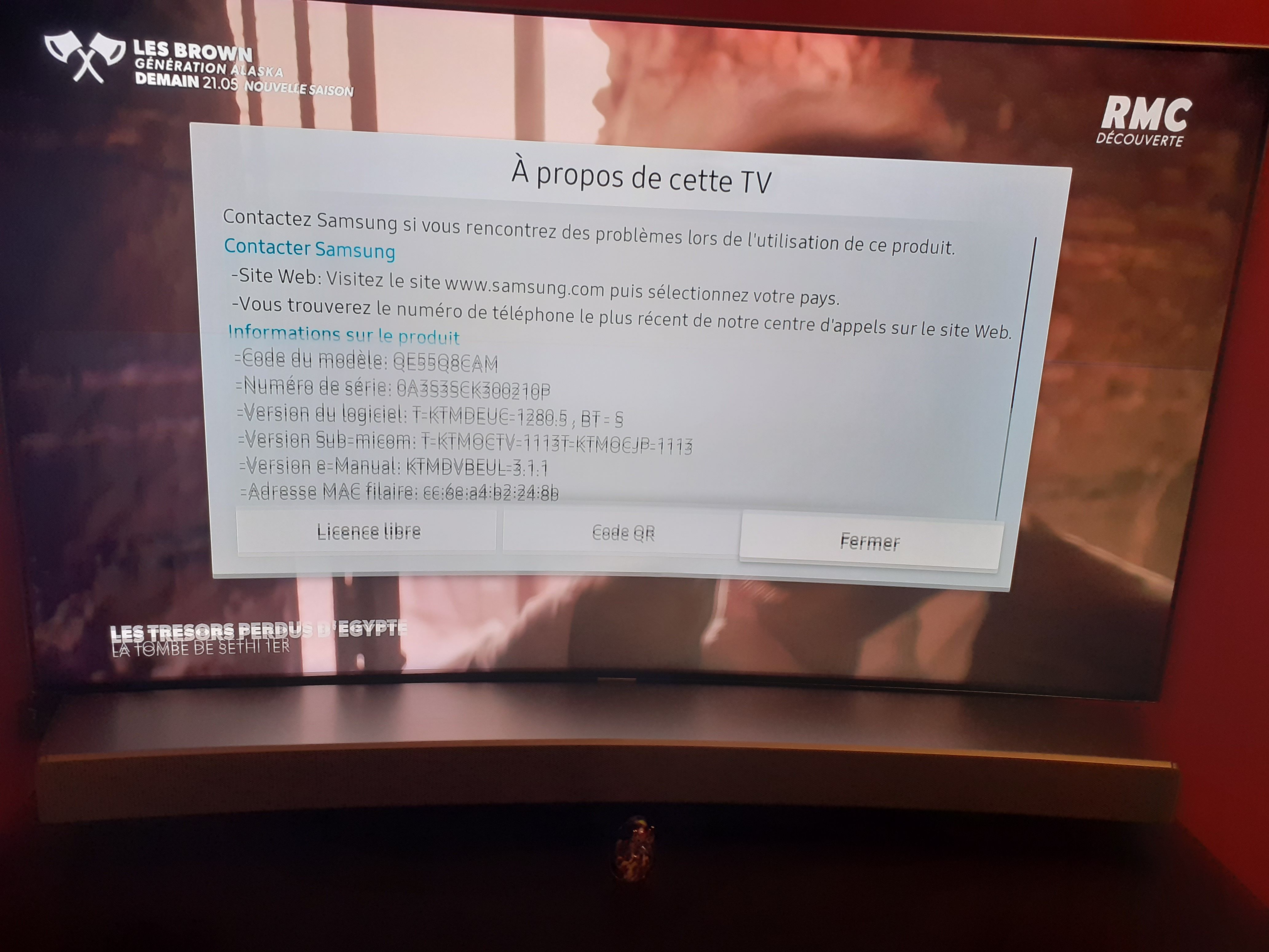 problème image floue TV SAMSUNG QE55Q8C - Samsung Community