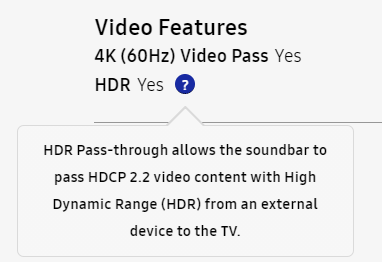 4k hdr hot sale passthrough soundbar