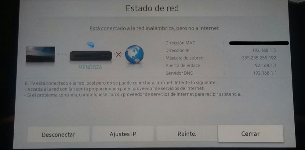 Smart tv no conecta a internet mediante Wifi - Samsung Community