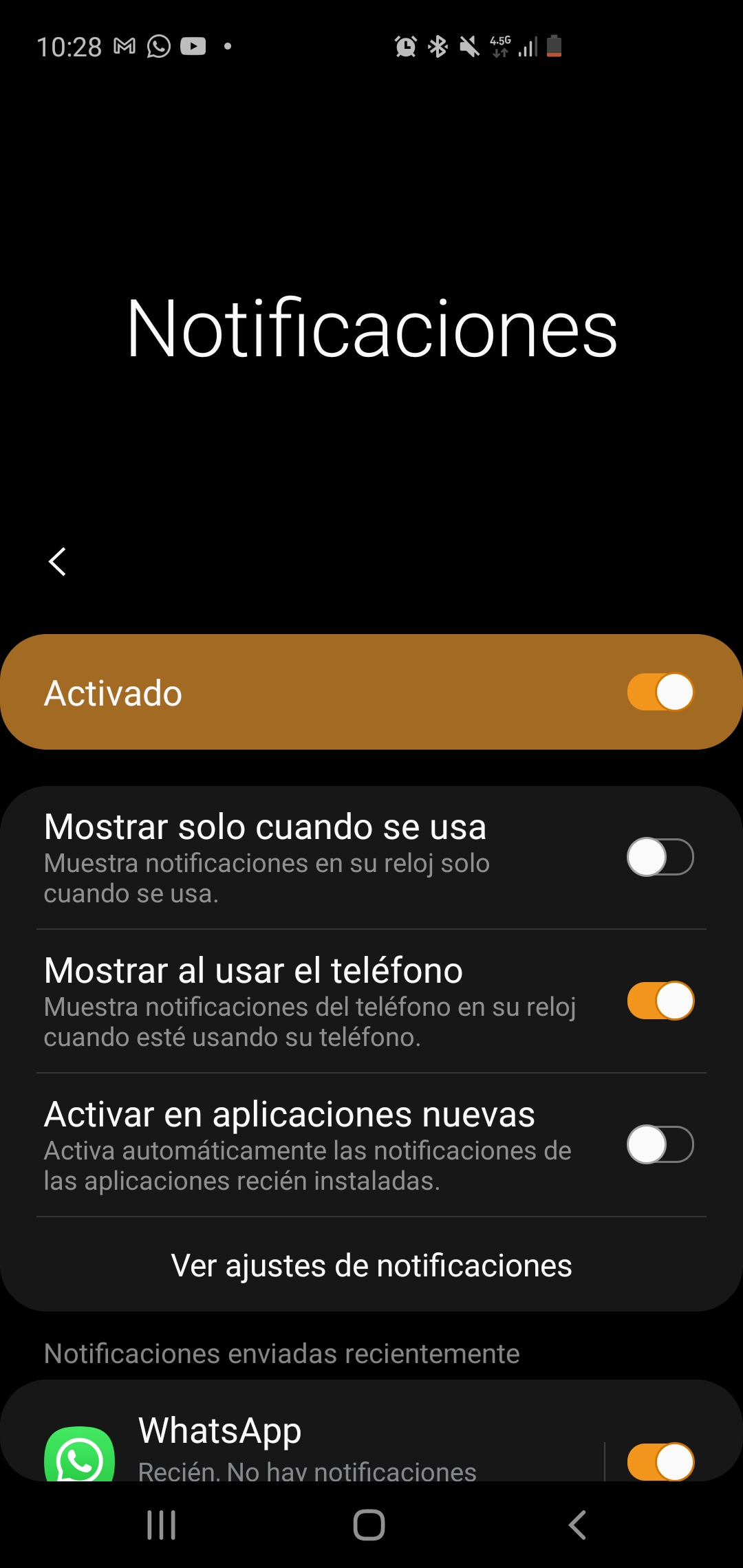 galaxy watch 1 y no me llegan las notificaciones de WhatsApp, en S10 -  Samsung Community