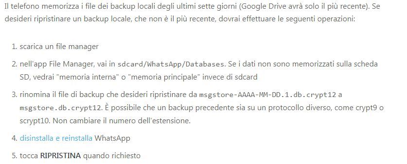 ripristino backup whatsapp da locale.JPG