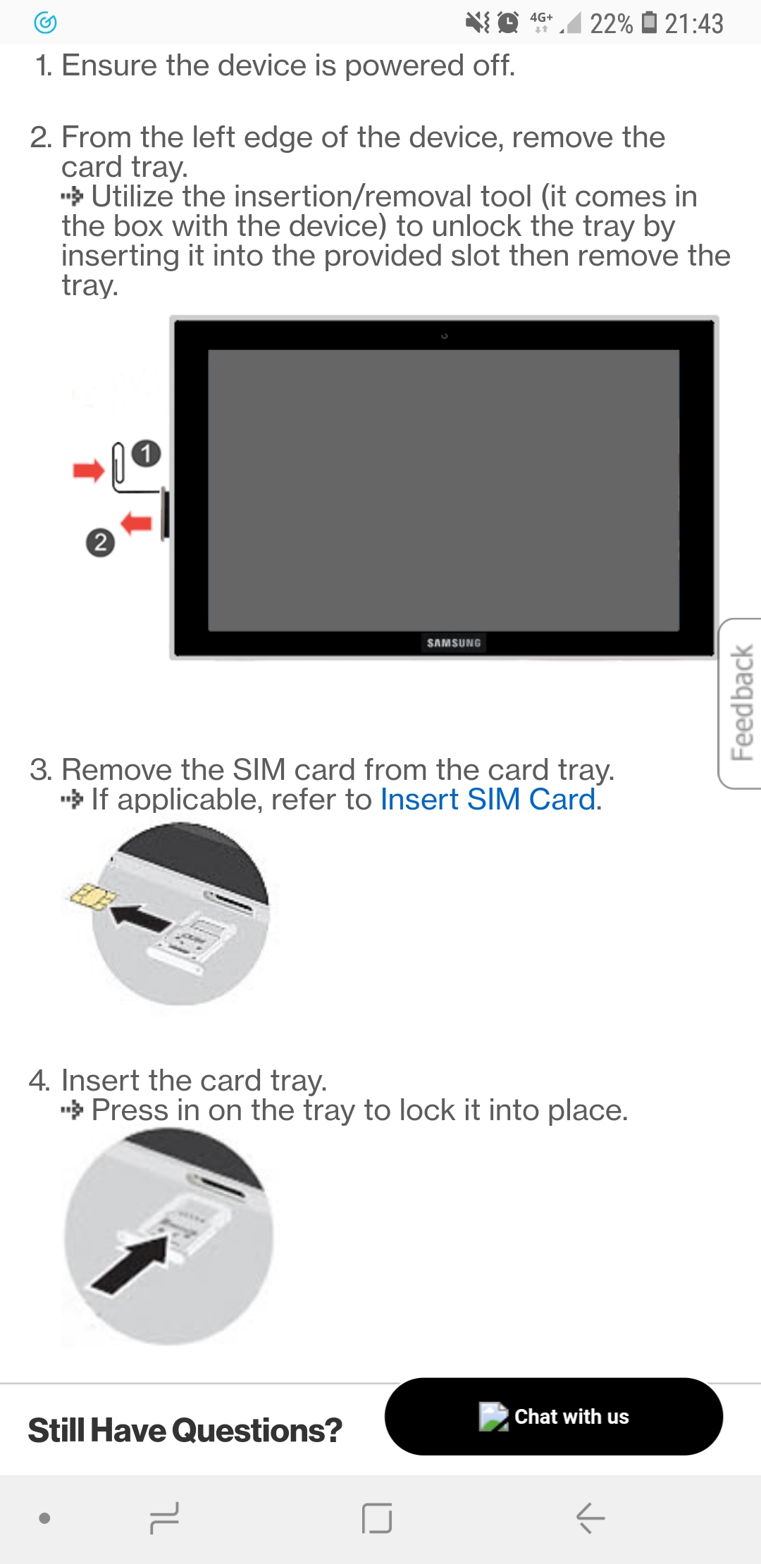 Galaxy book 12 problème insertion carte sim - Samsung Community