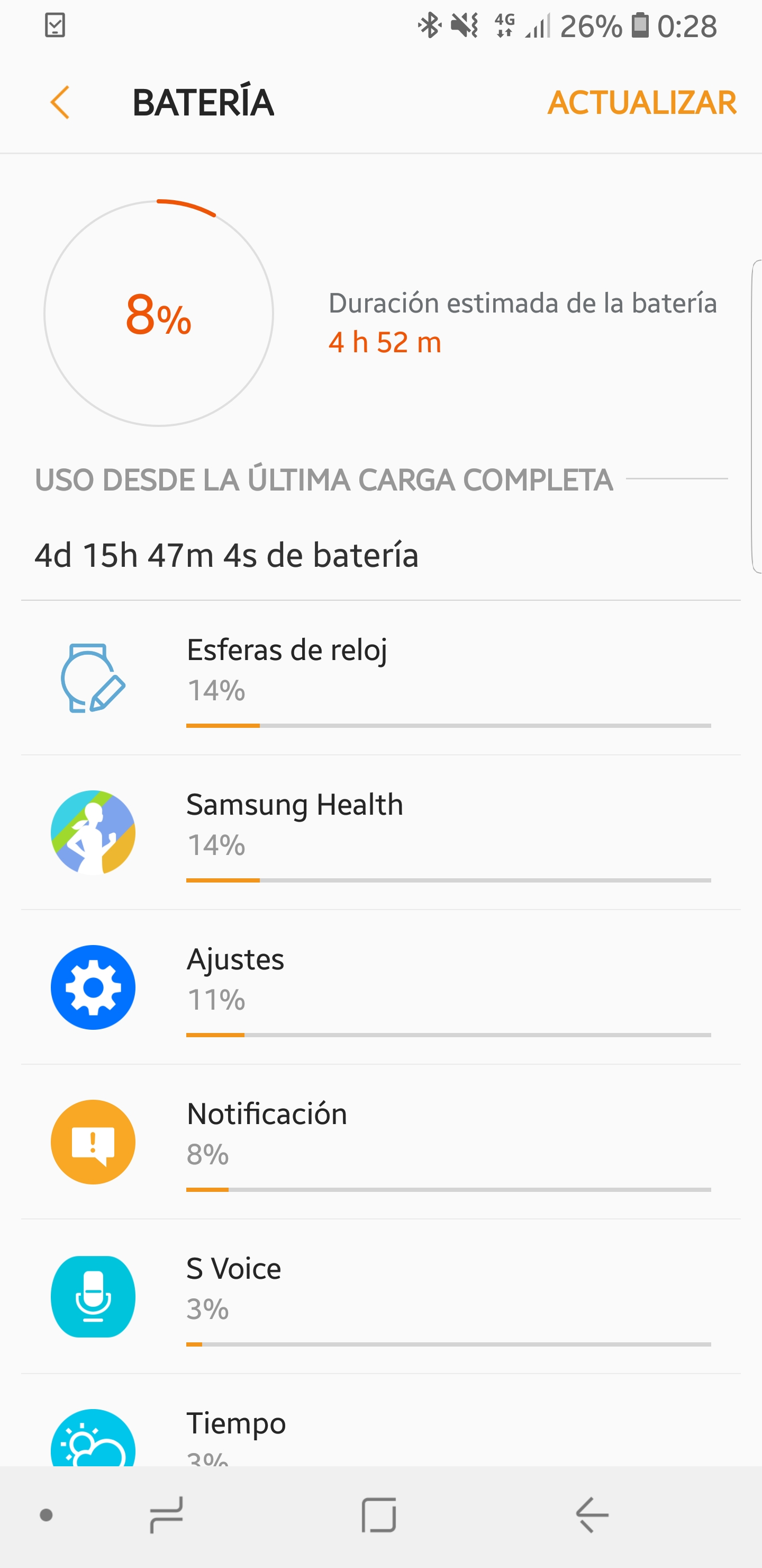 Solucionado: [Gear S3] [Gear S2] Descarga batería - Samsung Community