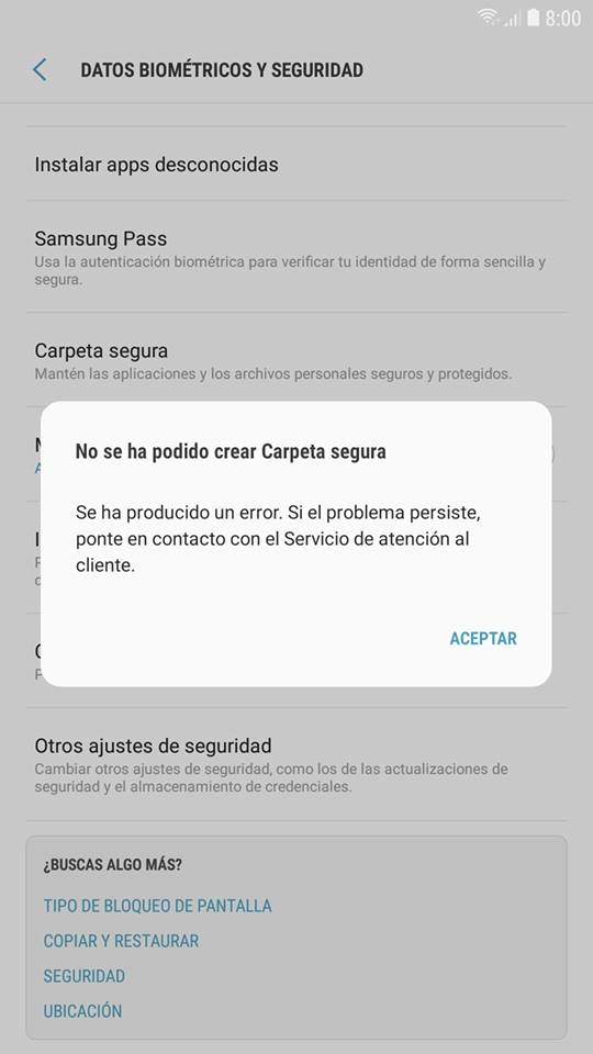 Problema con Carpeta Segura (Galaxy J7) - Samsung Community