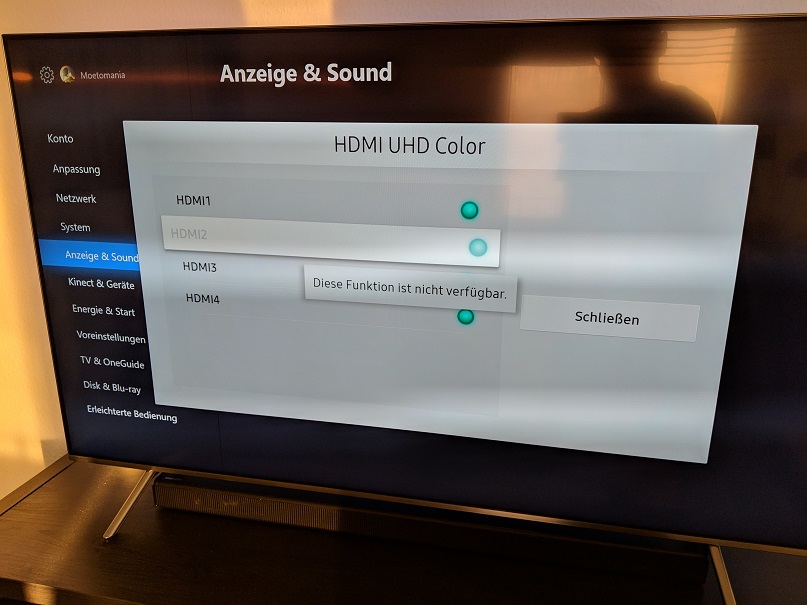 Xbox One X + Samsung Q6FN aber kein "UHD Color" ? - Samsung Community