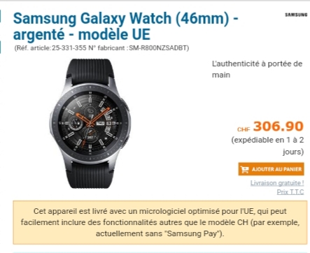 Samsung Pay sur Gear/Galaxy Watch - Samsung Community