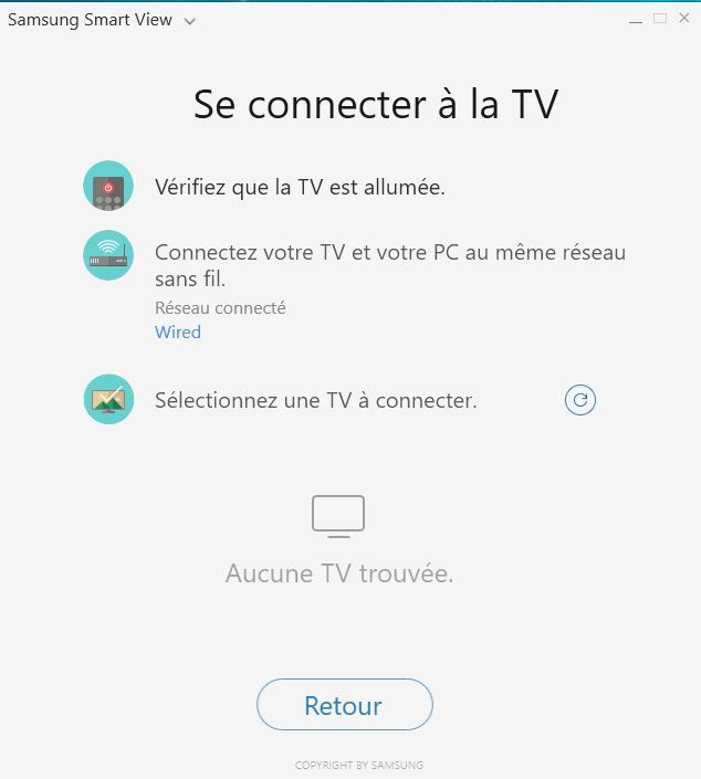 Résolu : Reconnaissance TV sur windows 10 impossible avec smartview -  Samsung Community