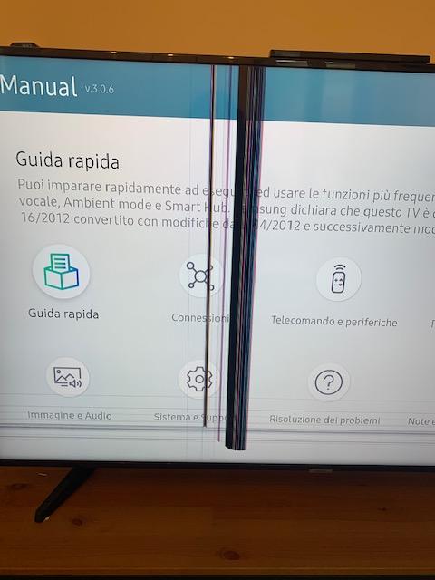Riga Orizzontale Sullo Schermo Tv Samsung