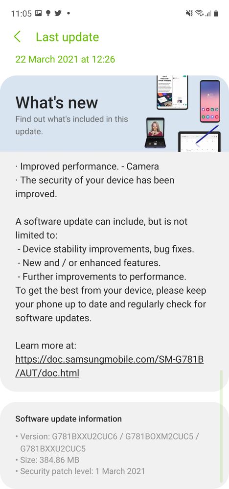 Software update from 20th March