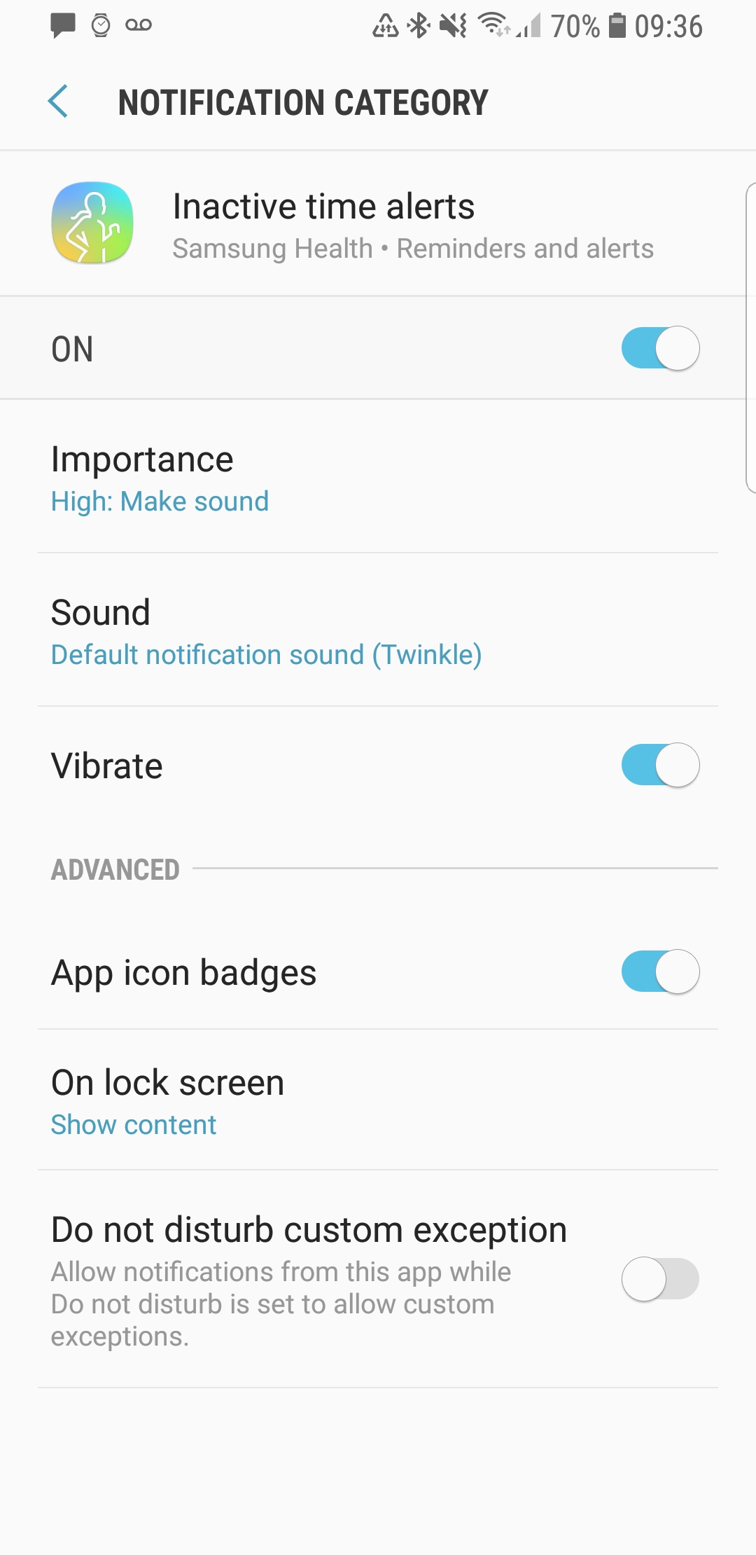 Manage notifications and alerts in Samsung Health