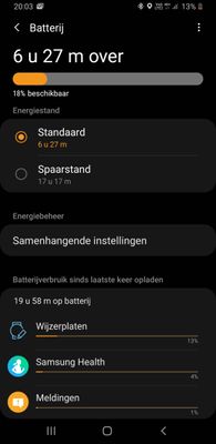 Opgelost: Galaxy Watch Active 2 snel leeg - Samsung Community