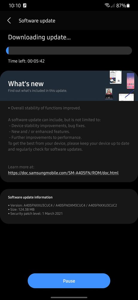 Actualizare Software - Samsung A40 - Samsung Community