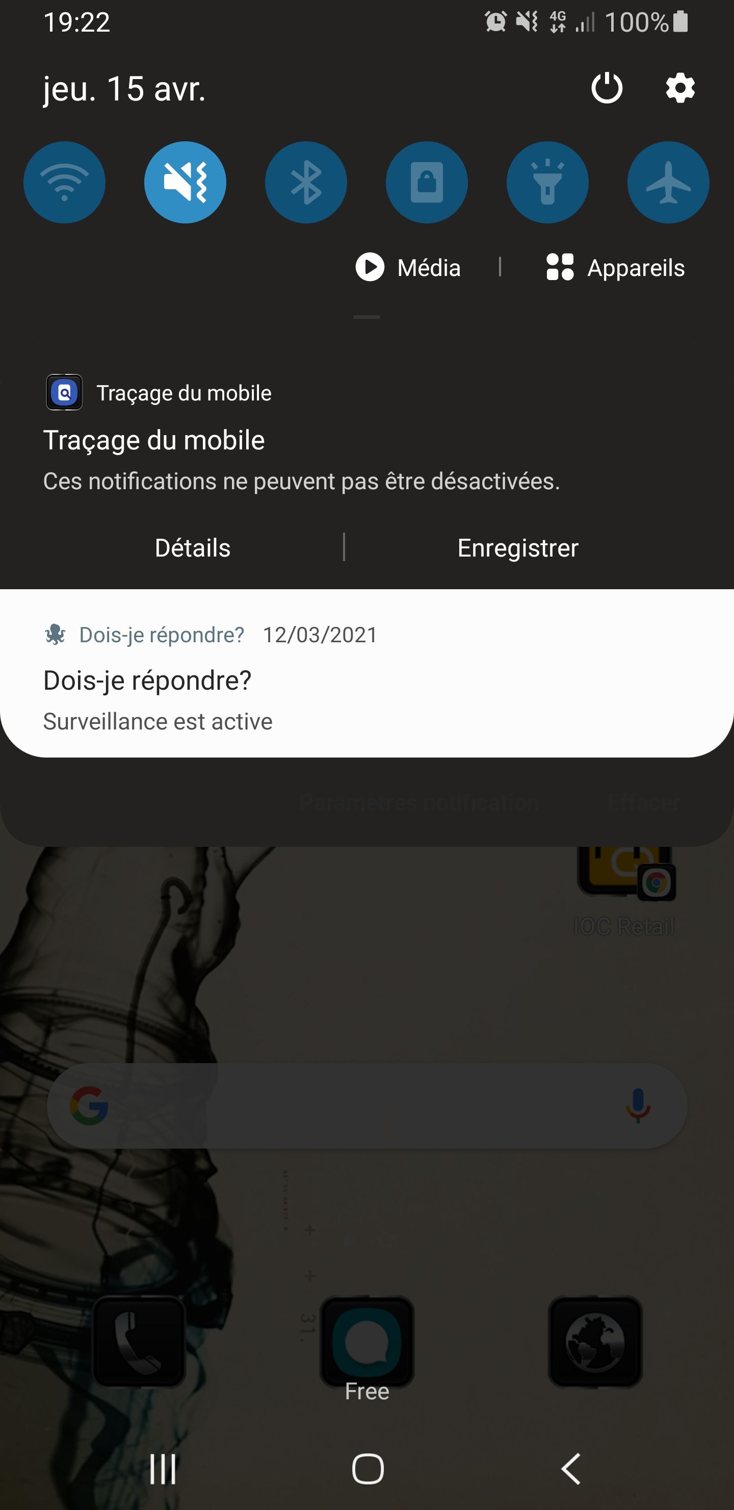 Notification Traçage du mobile - Samsung Community