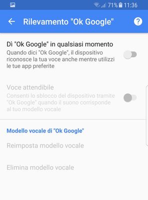 Menu applicazione GalaxyS8