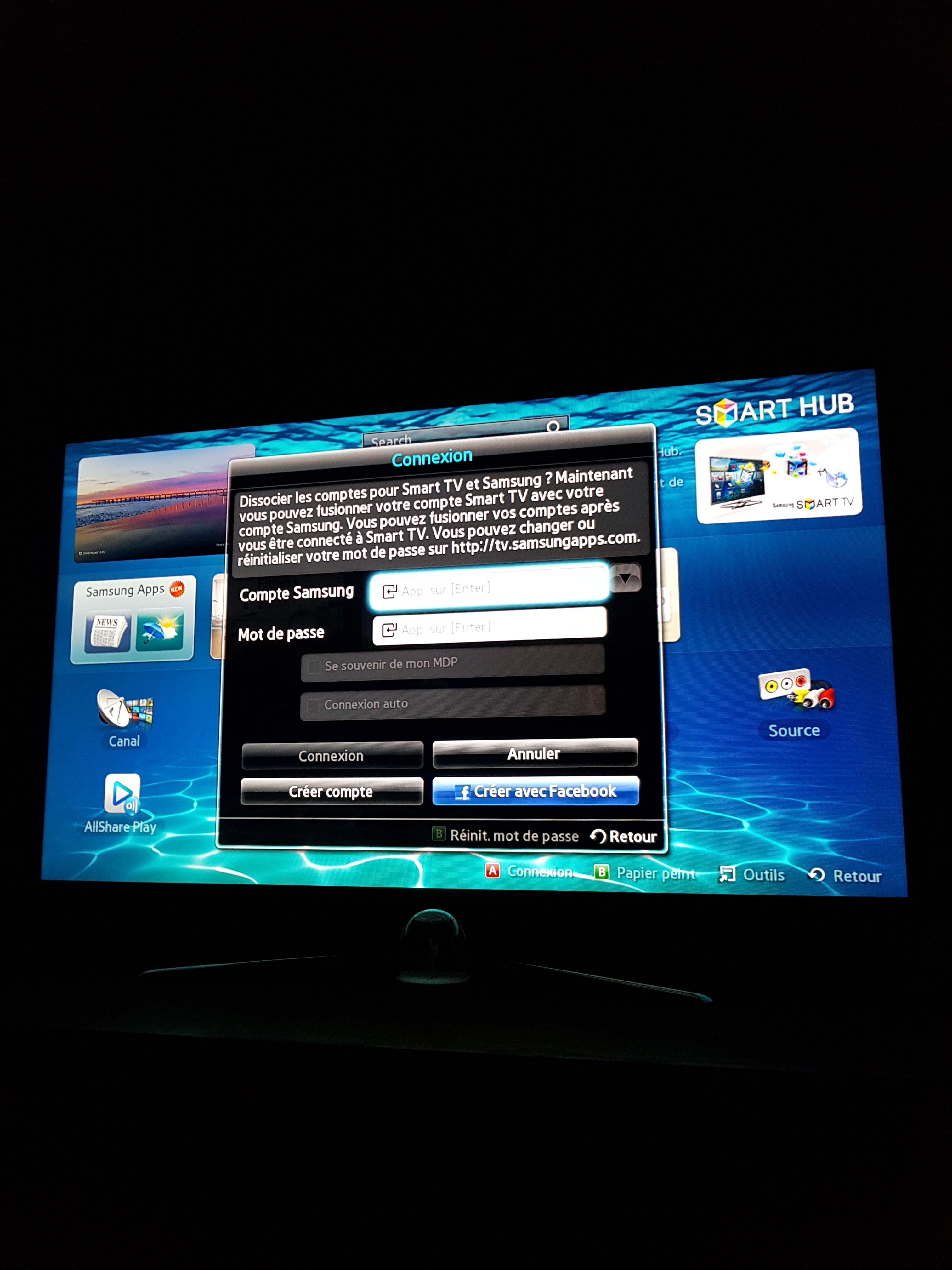 Impossible de connecter smart tv UE46ES6710 - Samsung Community