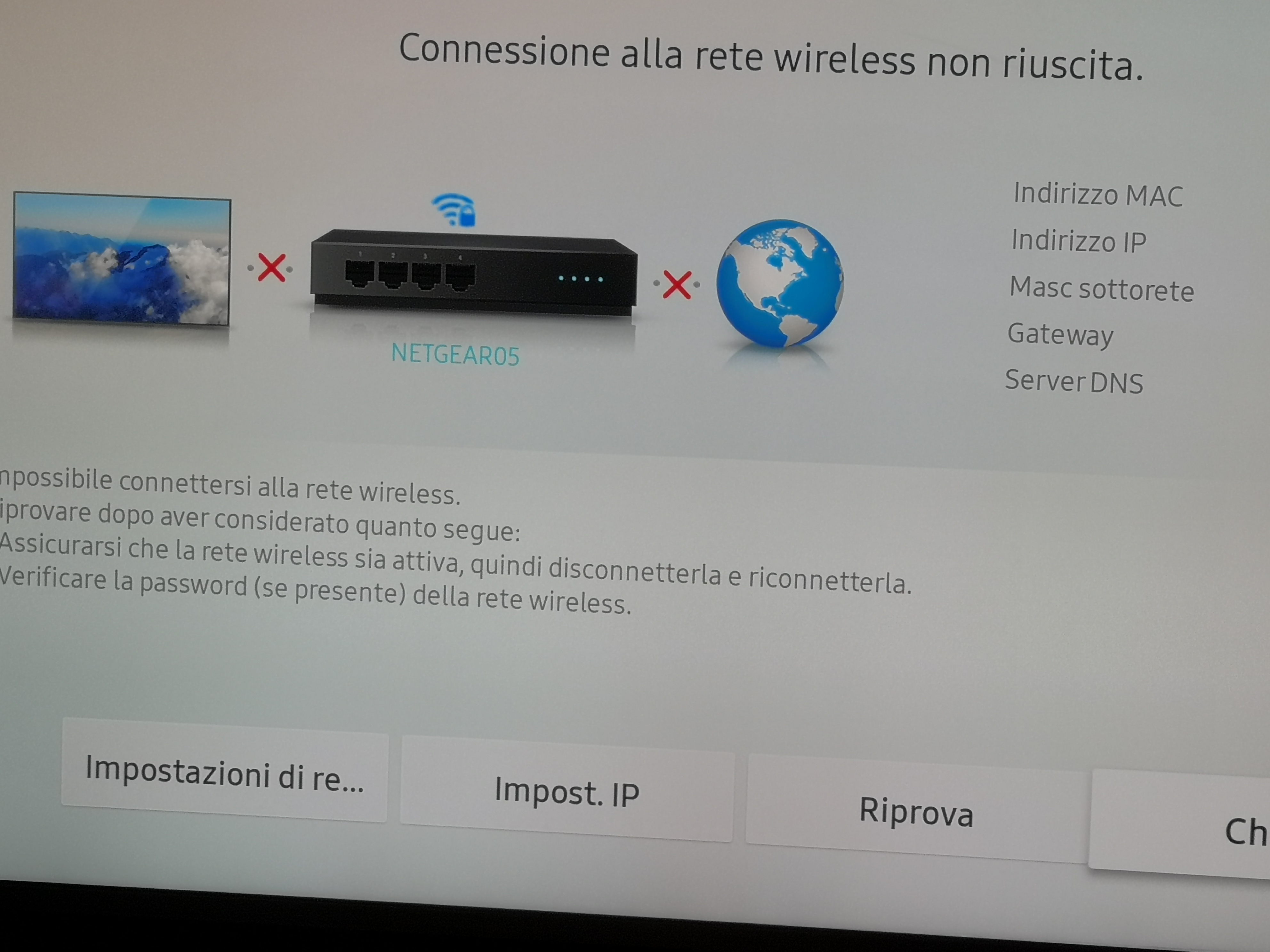 Risolto: Problema connessione a rete internet wi-fi - Samsung Community