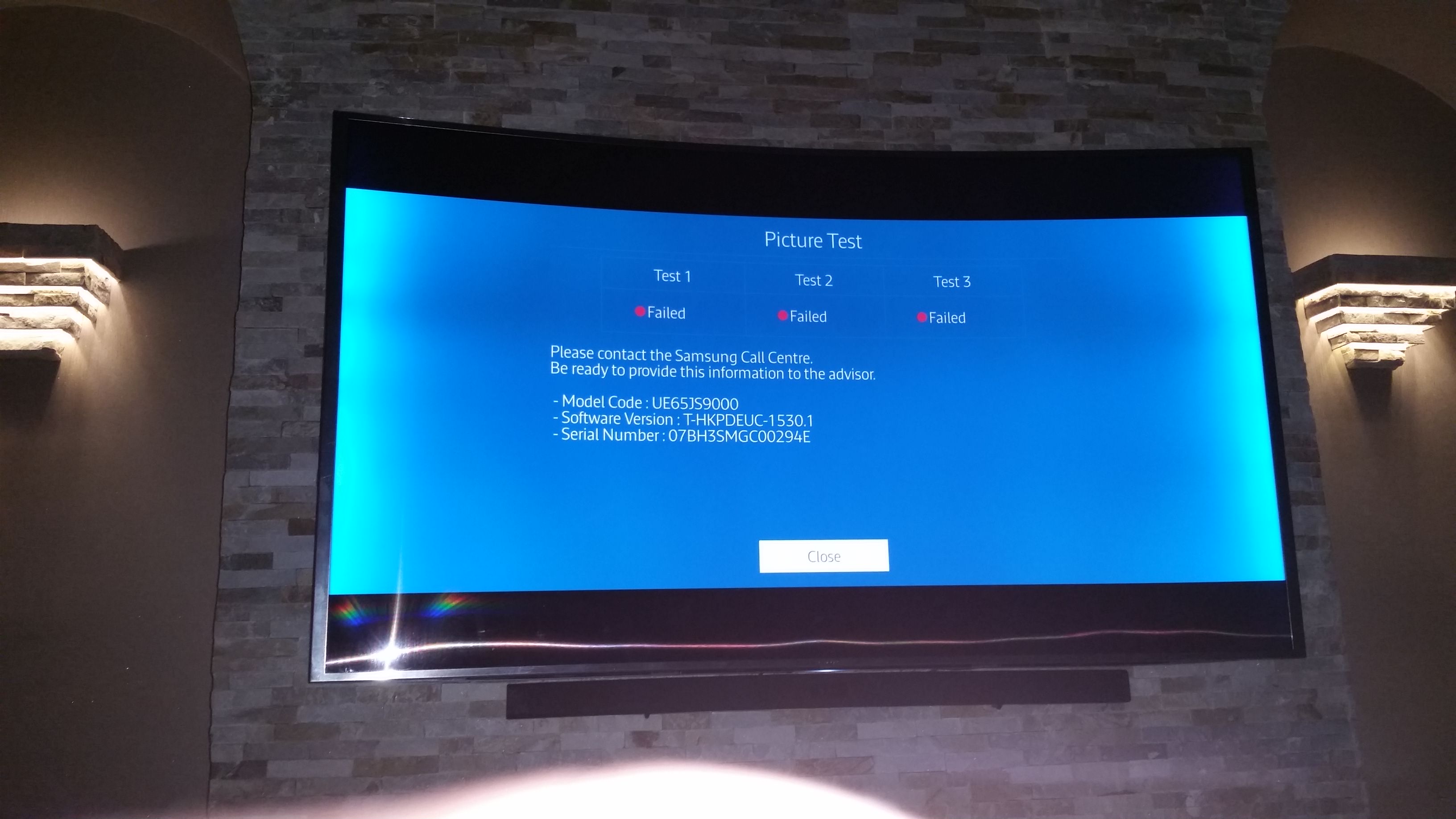 Ue65js9000 screen problem - Samsung Community