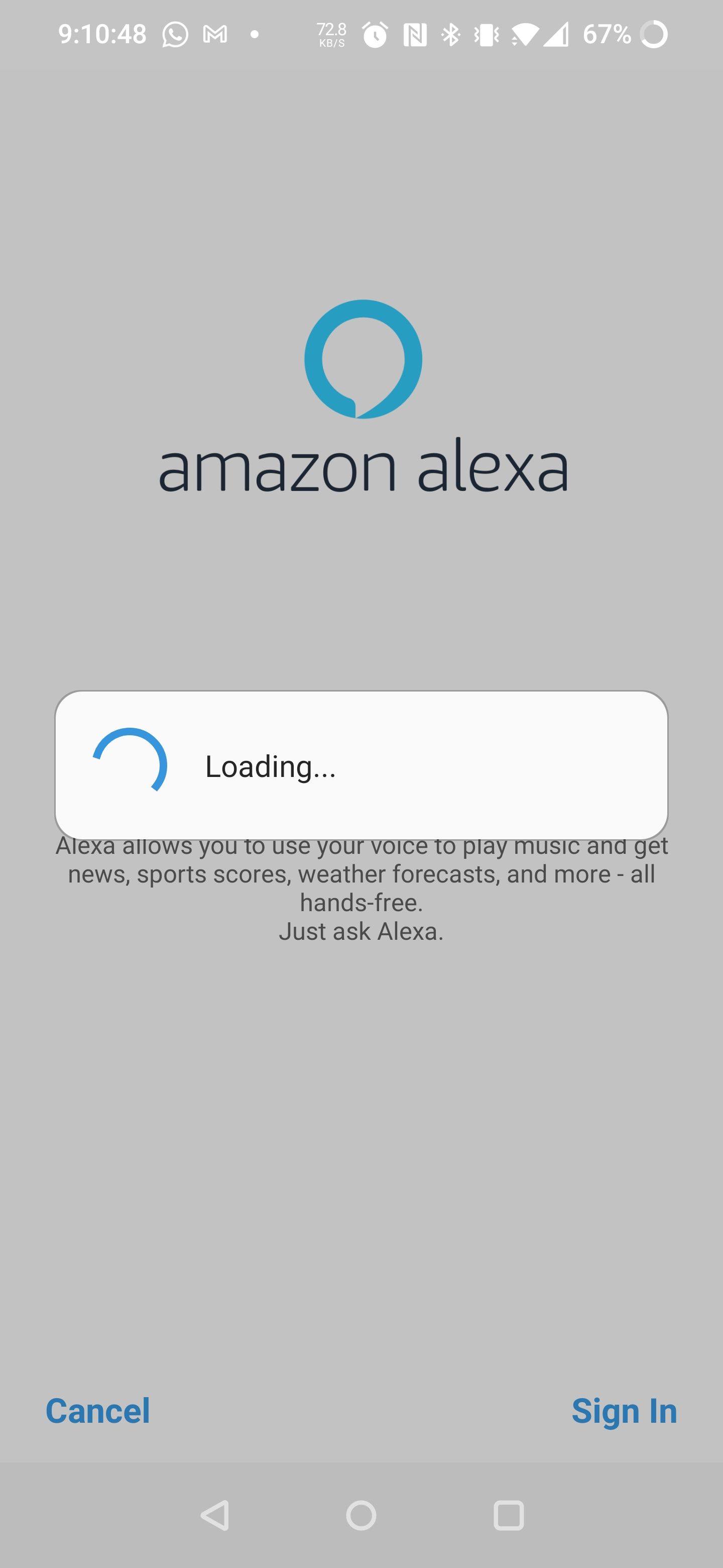 HW-Q950T Alexa keeps loading while signing in. - Samsung Community