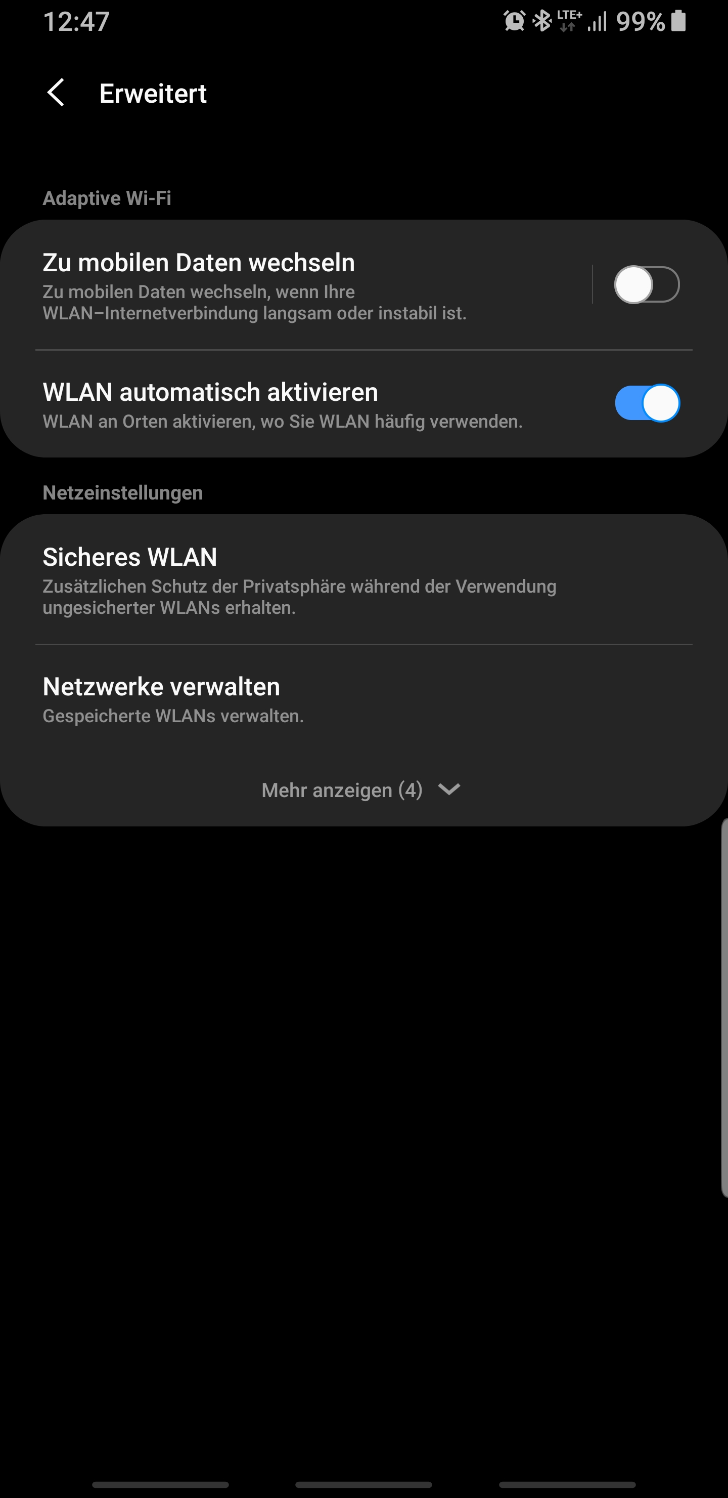 Gelöst Galaxy S9 Plus Android 9 WLAN automatisch einschalten