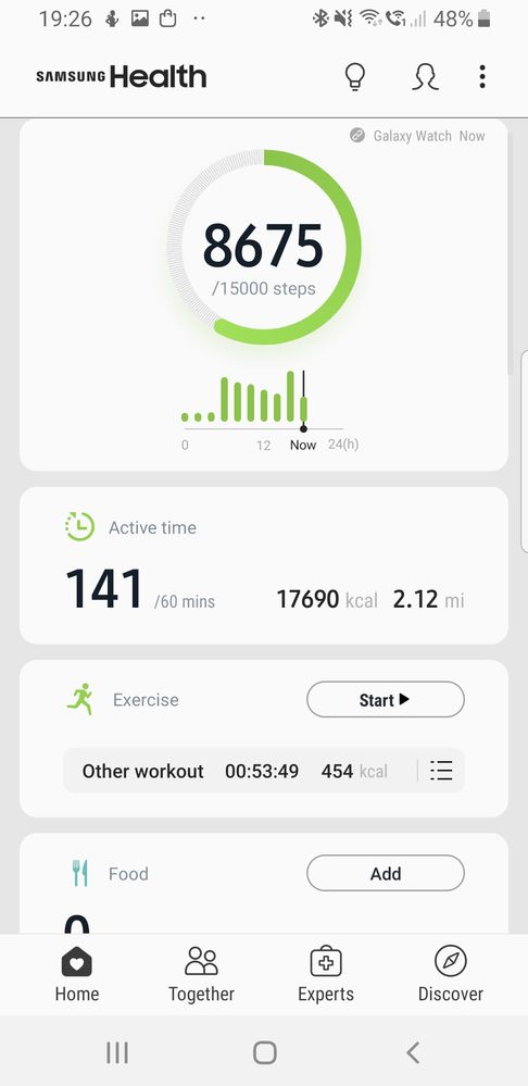 samsung fit e calorie counter