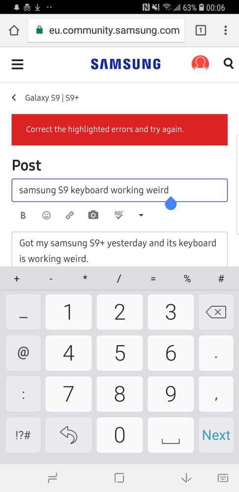 Solved: samsung S9 keyboard working weird - Samsung Community