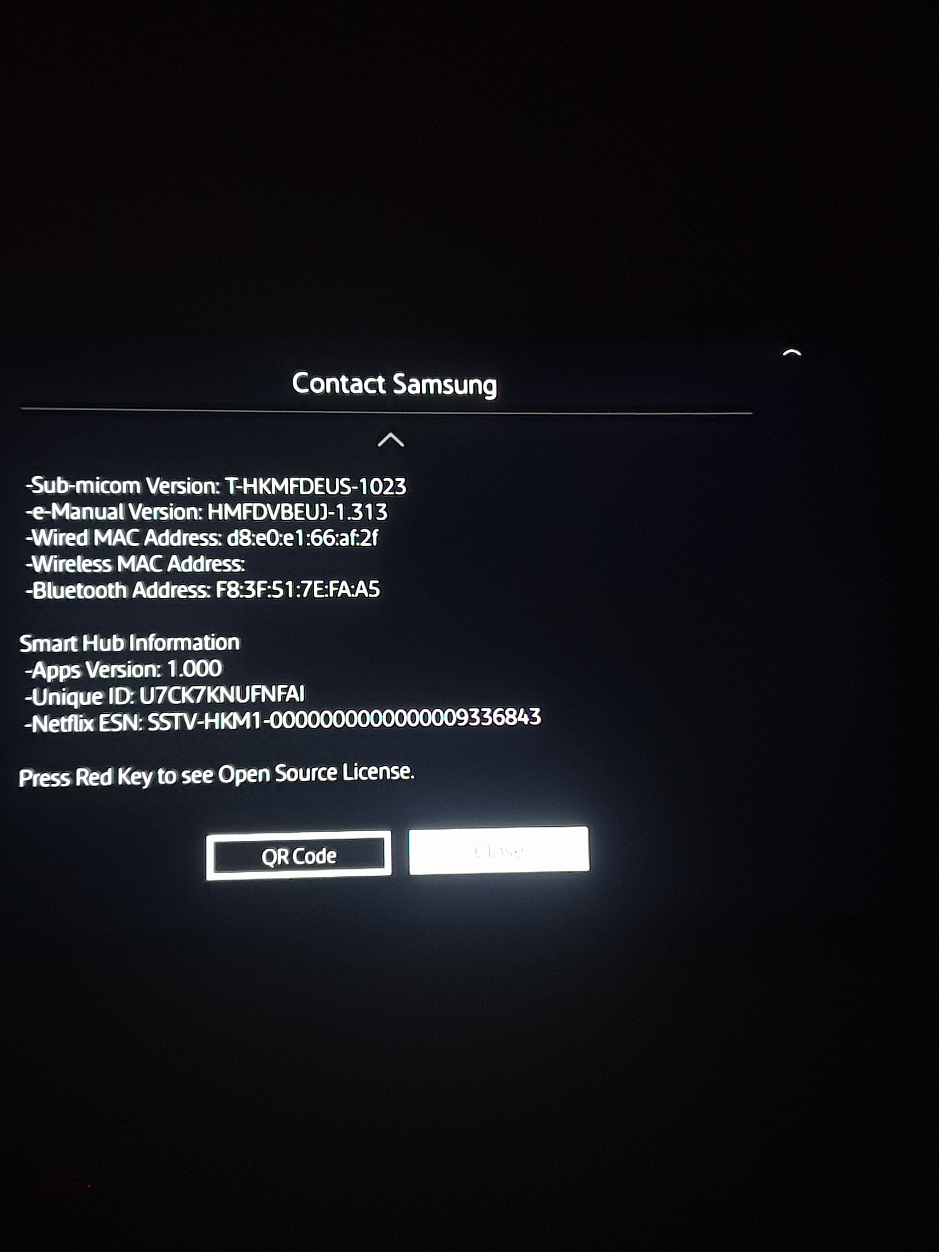 what is the mac address of my samsung smart tv