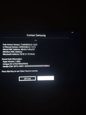 The wireless MAC address is not available on my smart TV - Samsung Community