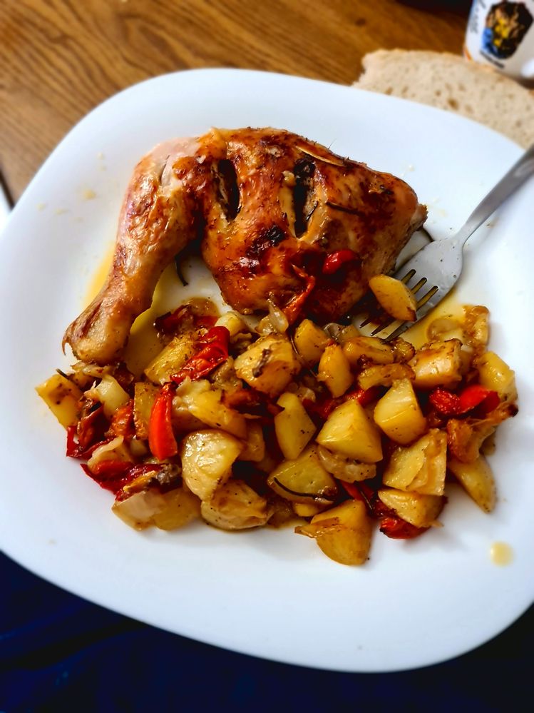 Pollo al horno con patatas y verduras - Samsung Community