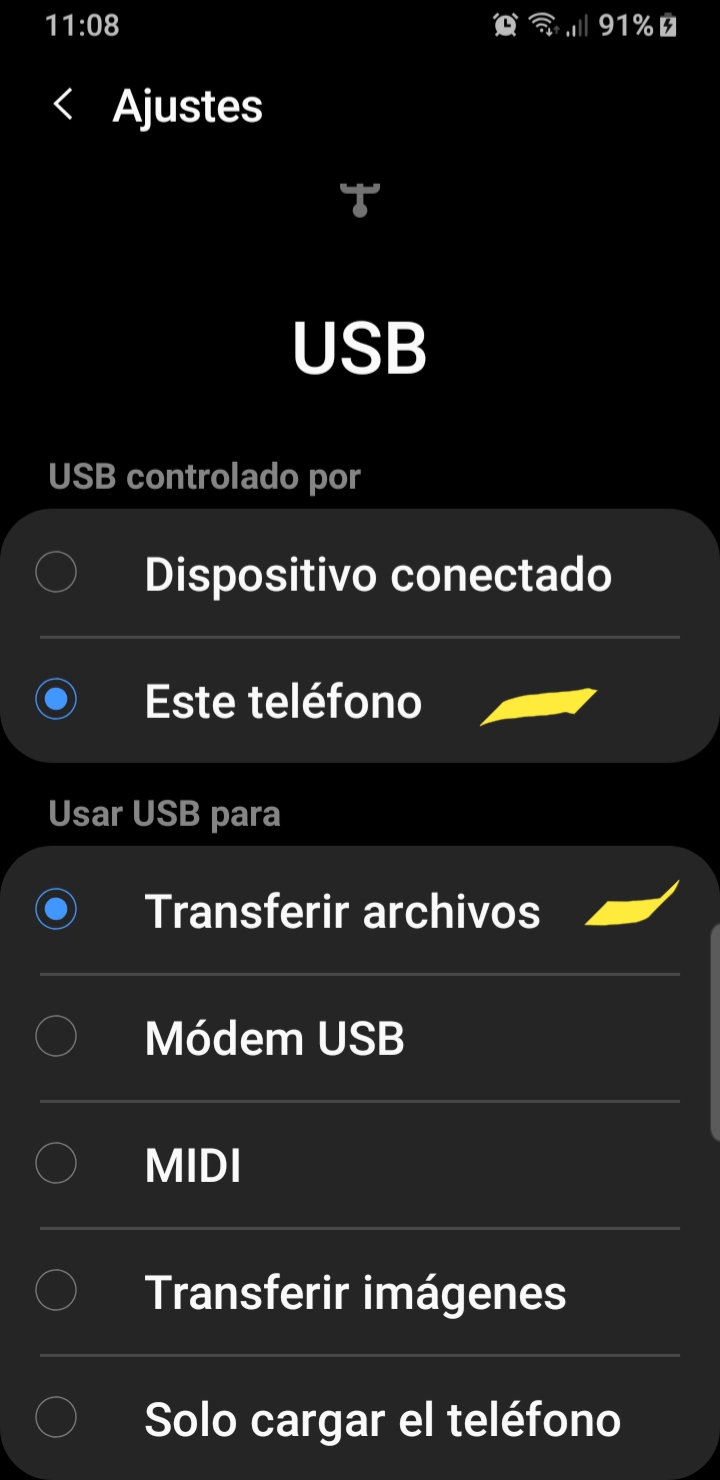 Solucionado: Problemas con usb, no detecta el movil la pc, pero carga -  Samsung Community