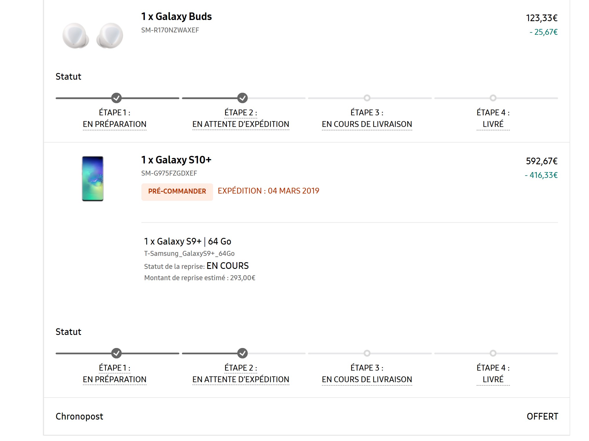 Délai de livraison Samsung Community