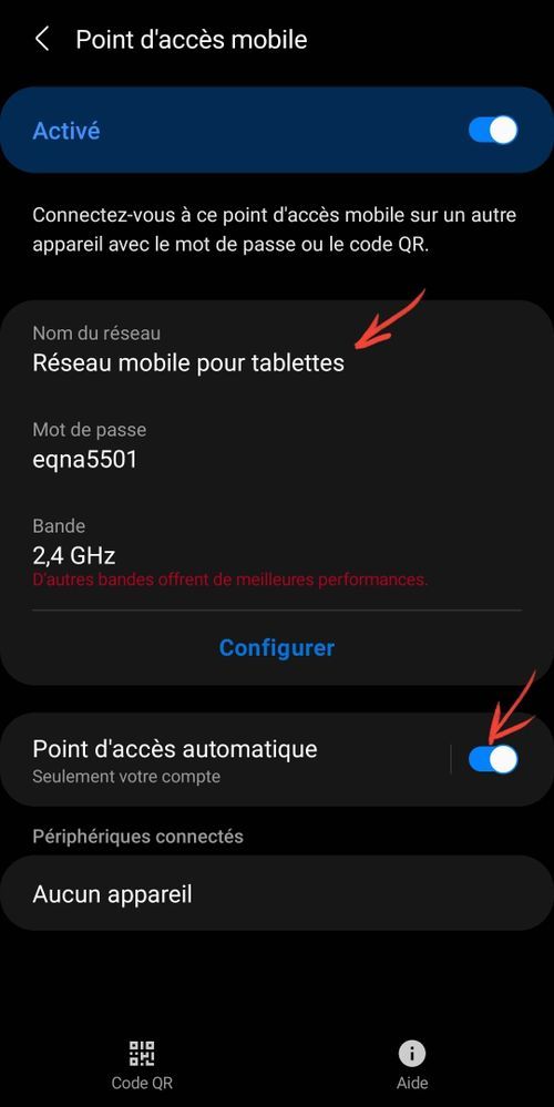 Partage de connexion Tablette Galaxy Tab A7 - Samsung Community