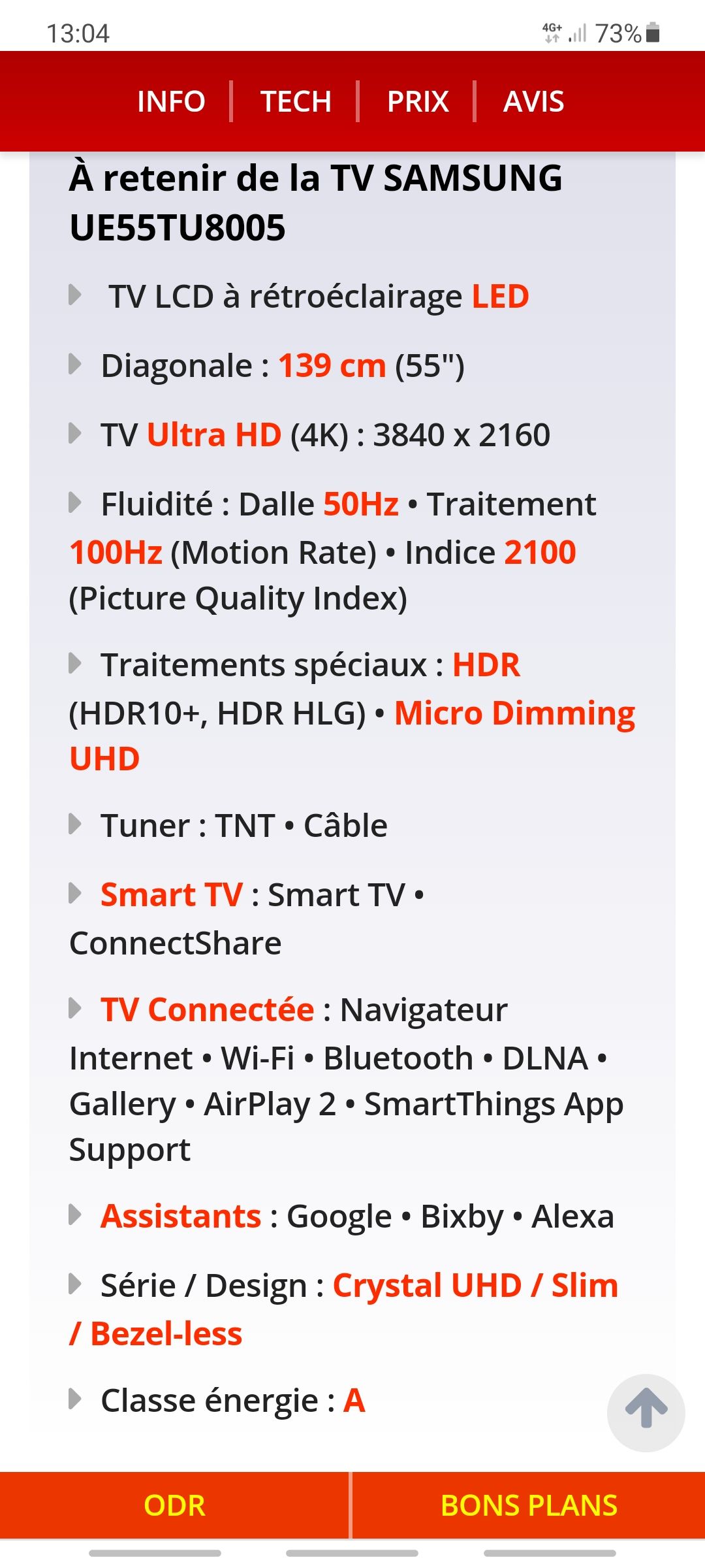 Résolu : Tv 55tu8005 , k? - Samsung Community