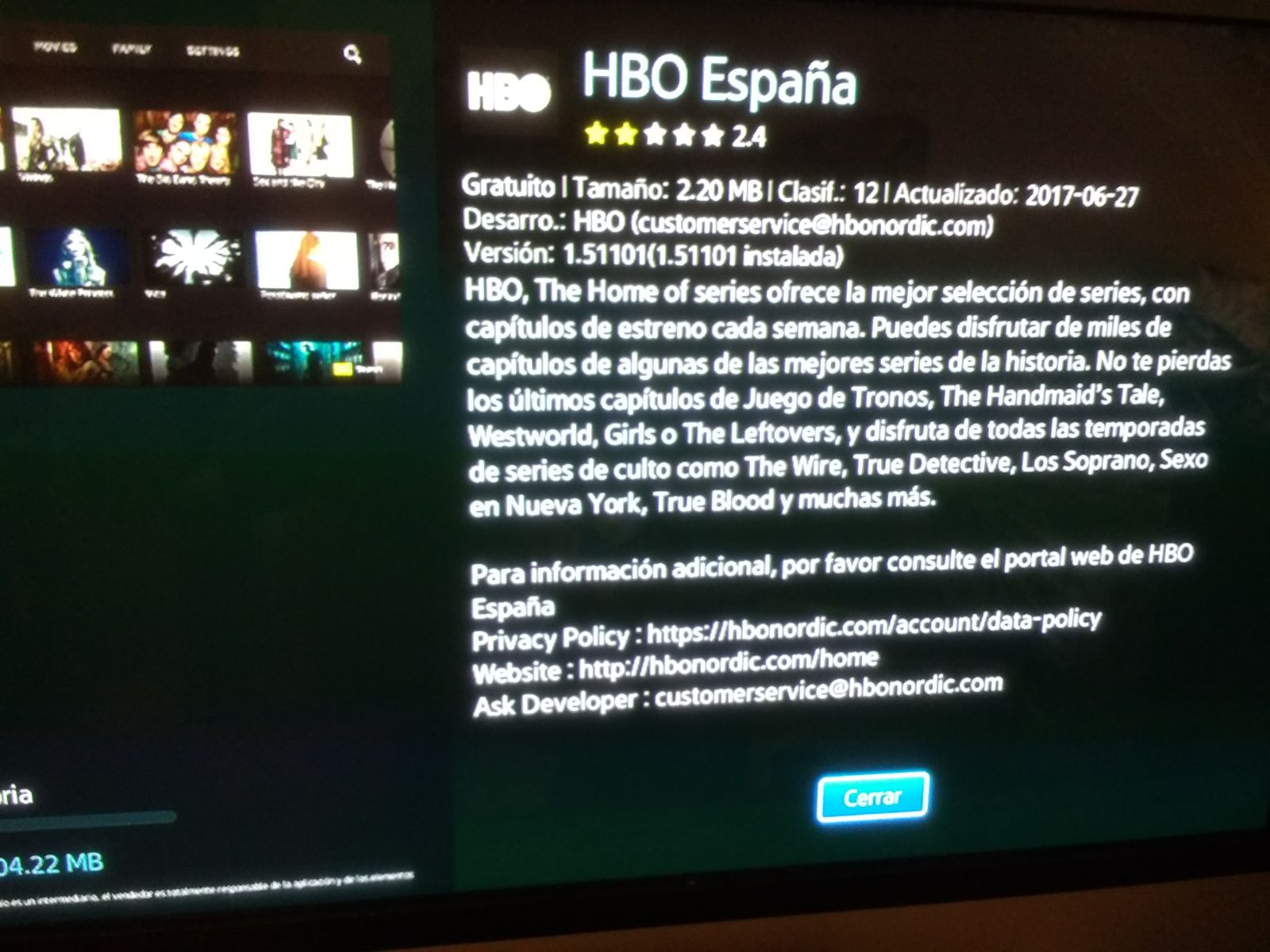 Solucionado: App HBO desaparecida en smart TV - Página 3 - Samsung Community