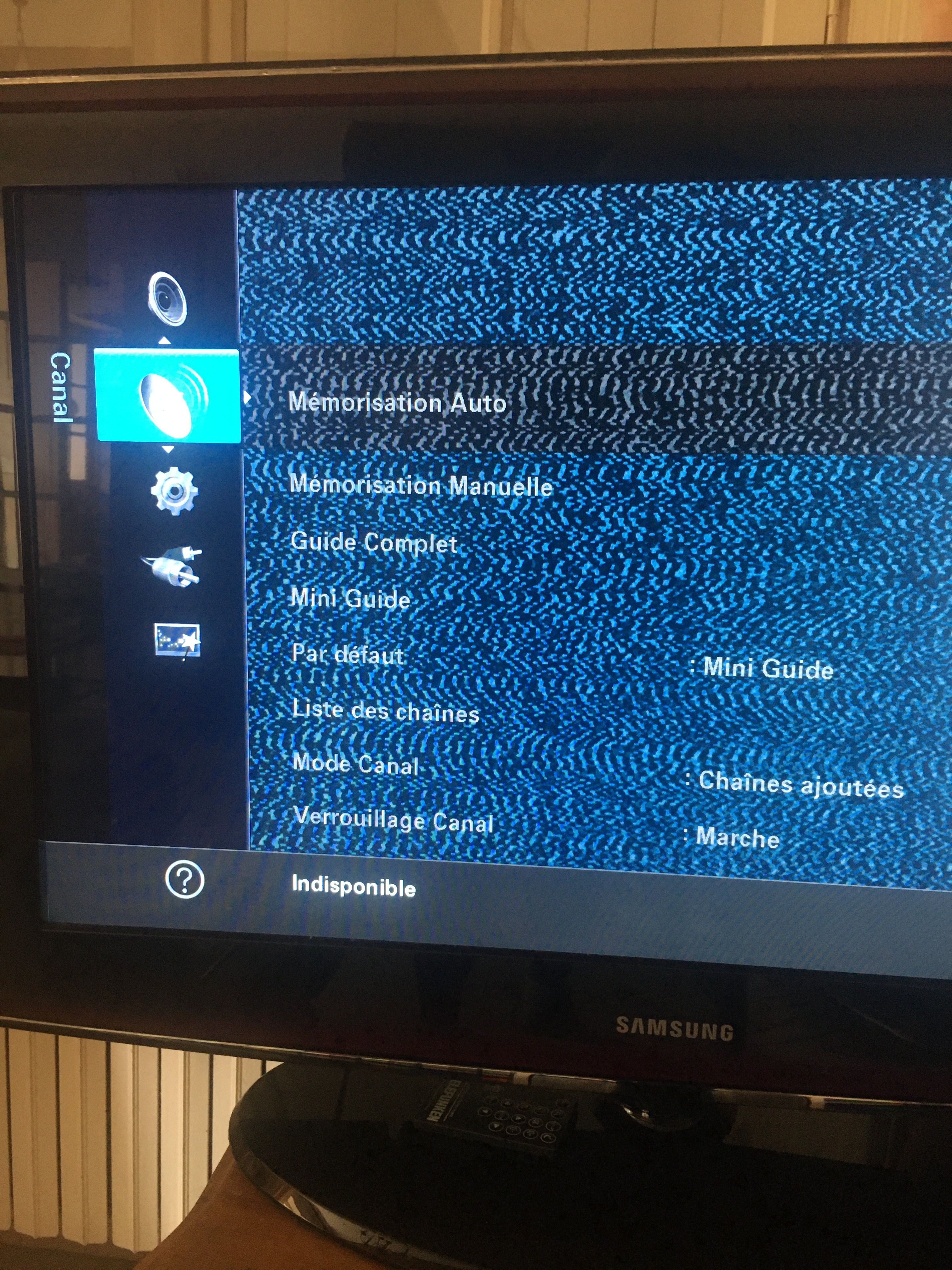 Résolu : TV LE32A676 menu canal grisé et perte Des chaînes DTV après  réinstallations - Samsung Community