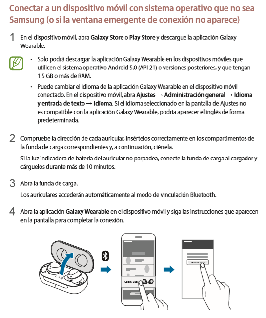 Conectar audifonos online samsung