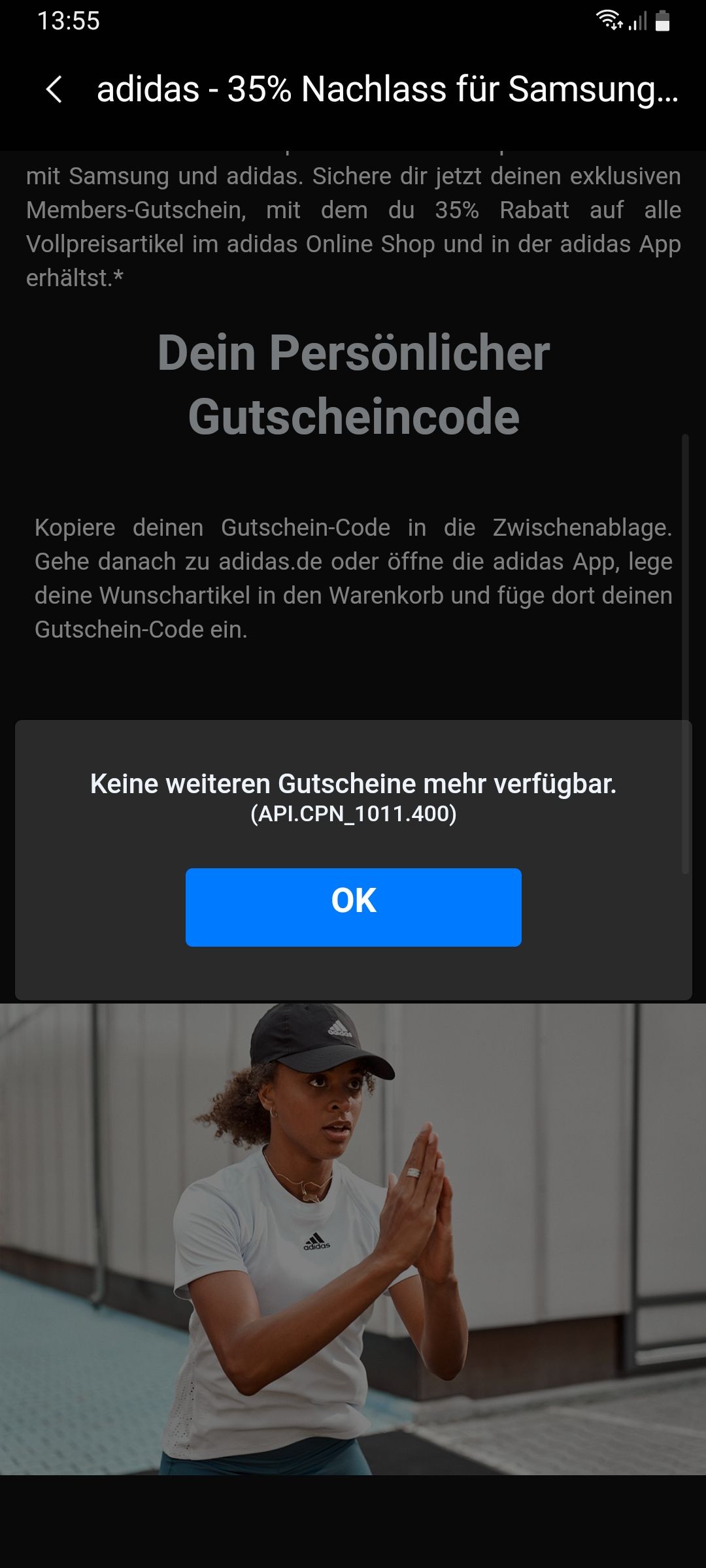 Adidas gutdchein - Samsung Community