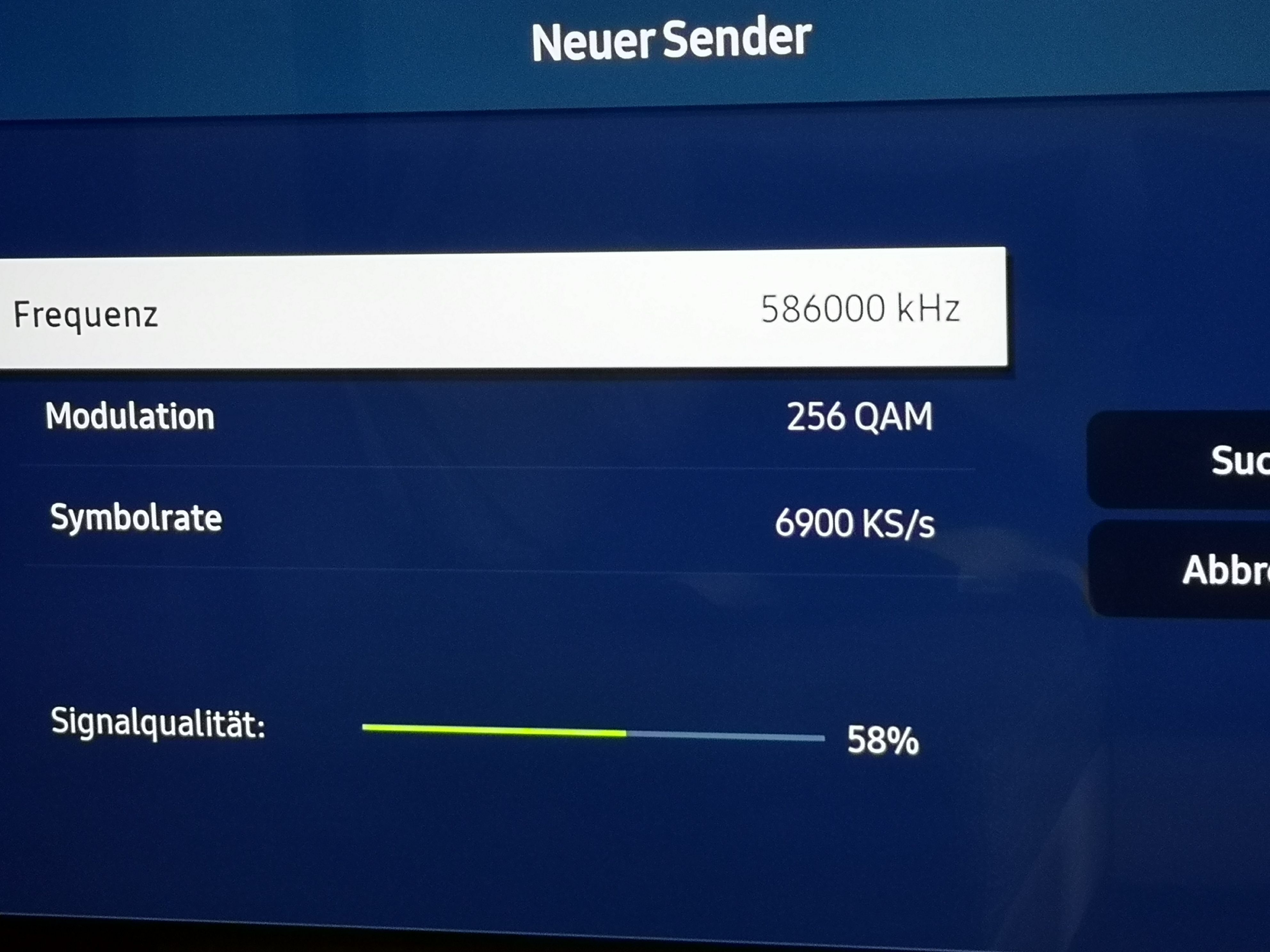 Samsung TV NEO QLED 2021 Probleme mit dem DVBC Senderempfang, Sender